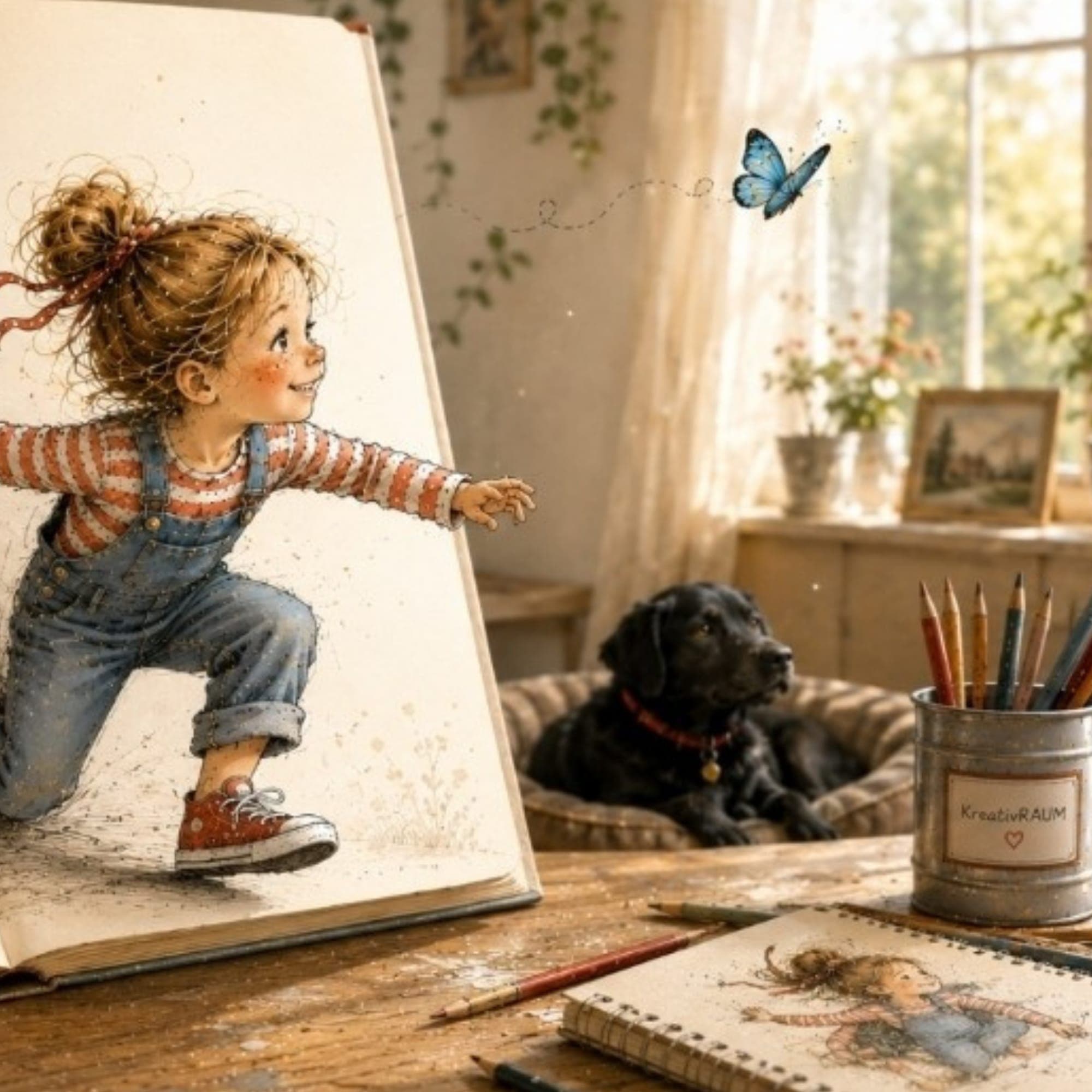 Die kleine Mina steigt aus dem Skizzenbuch — KäferLIEBE Verlag